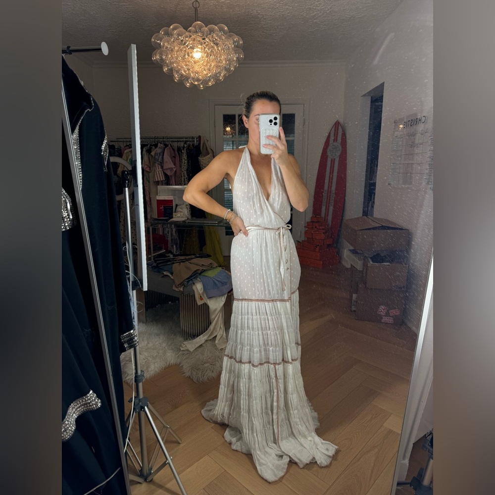 CHIO White Halter Maxi Dress $475 - Picture 2 of 8